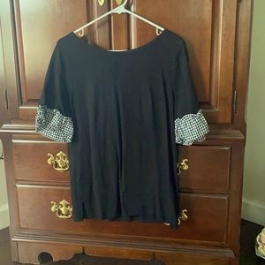 Cute black Talbots top with cute bow tie in back